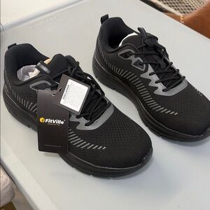 FitVille Men's Black Athletic Shoes
